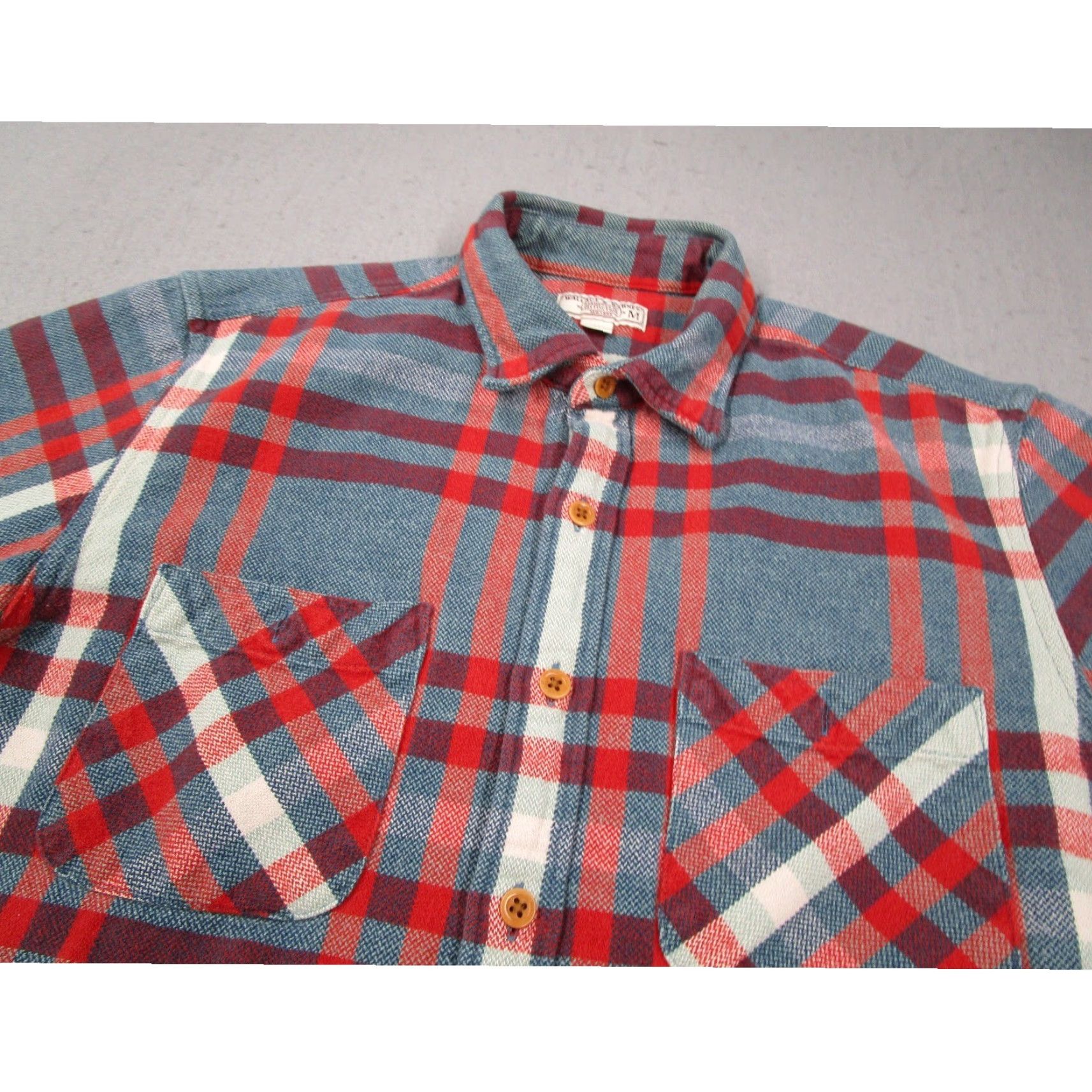 Wallace & Barnes Wallace & Barnes Mens Plaid Flannel Button-Down Shirt M Blue Red Multicolor 42 Chest Casual Workwear 25367 Size US M / EU 48-50 / 2 - 2 Thumbnail