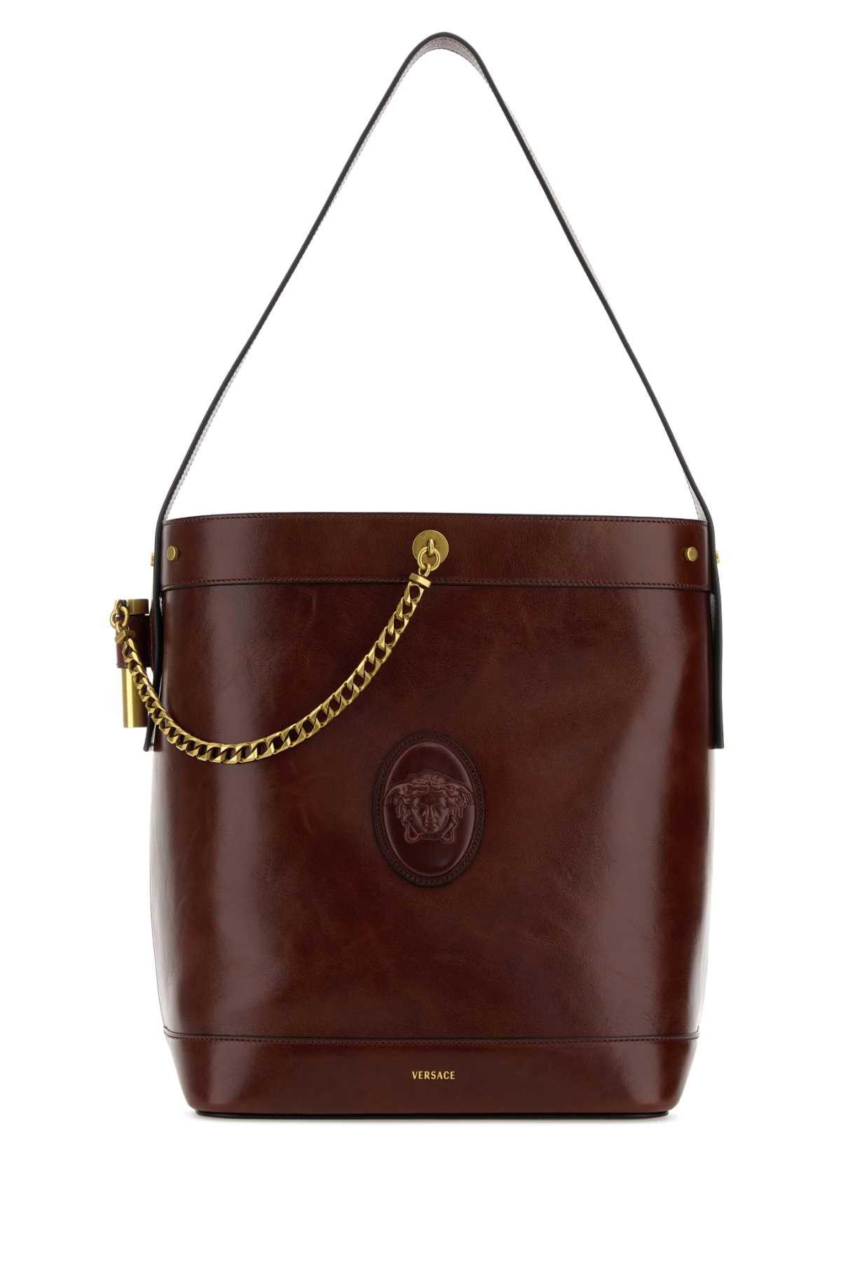 Versace Burgundy Leather Bucket Bag Size ONE SIZE - 1 Thumbnail