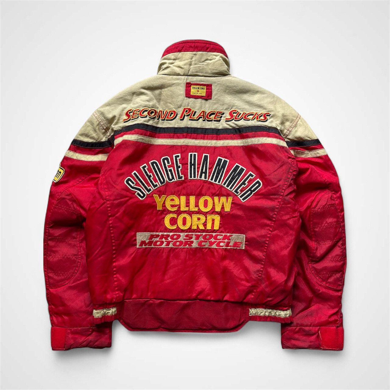 YELLOW CORN 🔥Vtg Yellow Corn Full Patches Nascar Racing Bomber Jacket Size US L / EU 52-54 / 3 - 2 Thumbnail