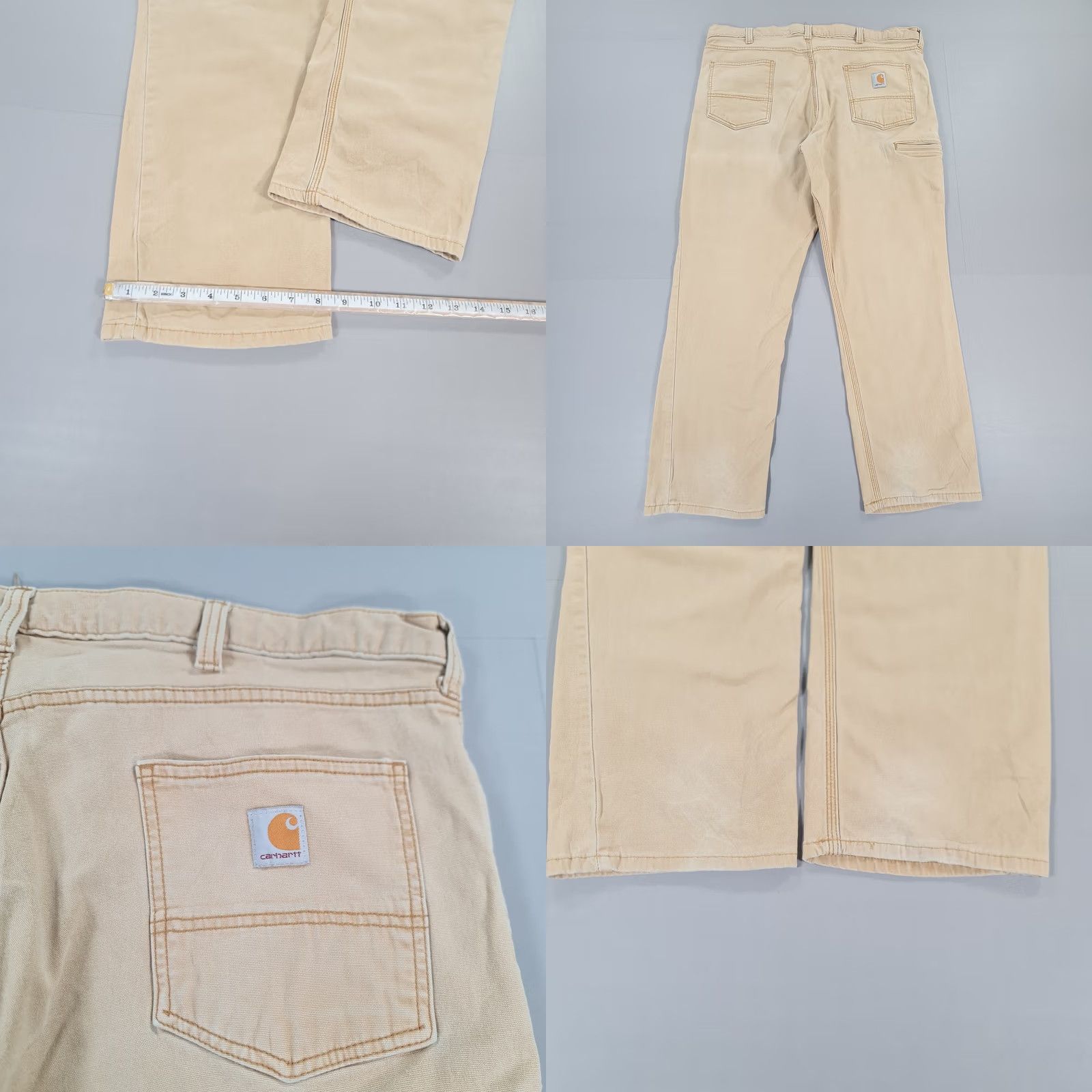 Carhartt VINTAGE Carhartt Mens Trousers Beige W30 L30 Rugged Flex Relaxed Fit Canvas Pants 102517 Size US 40 / EU 56 - 8 Thumbnail