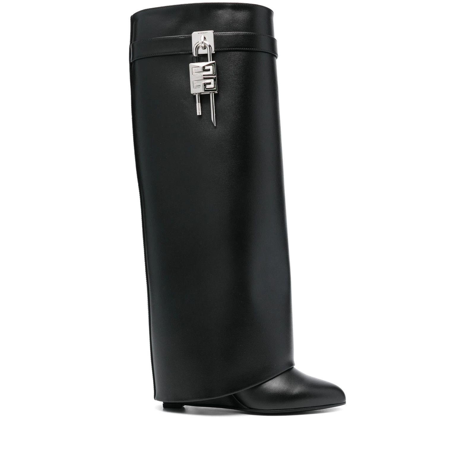 Givenchy Givenchy Shark Lock Pant Black Leather Knee High Boots 42 Size US 12 / IT 42 - 1 Thumbnail