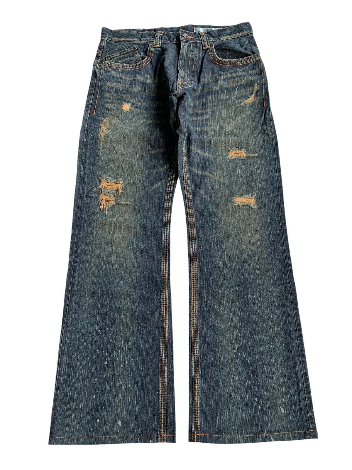 FLARE EDWIN XVS PUNK STYLE RUSTY & FADED DISTRESSED DENIM☠️🎌