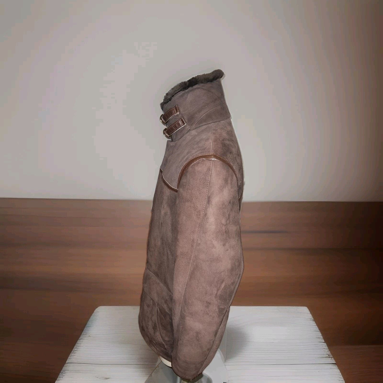 Sawyer of Napa Mens Sawyer Brown Shearling Leather Coat Jacket Size 40 Size US M / EU 48-50 / 2 - 2 Thumbnail