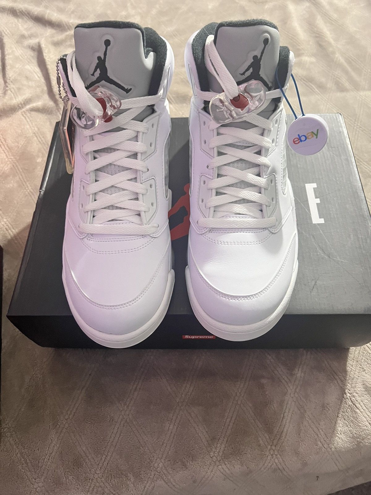 Jordan Brand × Supreme Jordan 5 white supreme Size US 11 / EU 44 - 2 Thumbnail