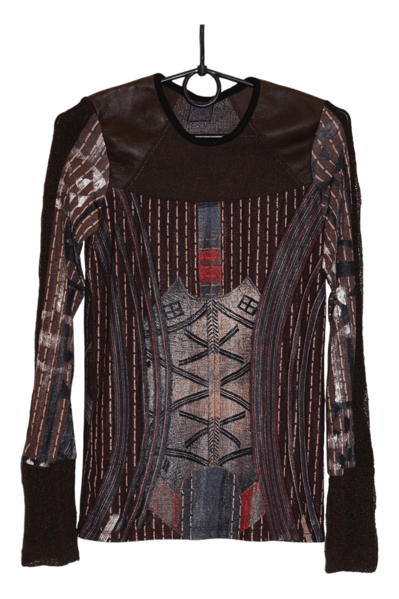 Jean Paul Gaultier 💥 Legatte Jeans Marco Fantini Leather Trim Mesh Top Size S / US 4 / IT 40 - 11 Thumbnail