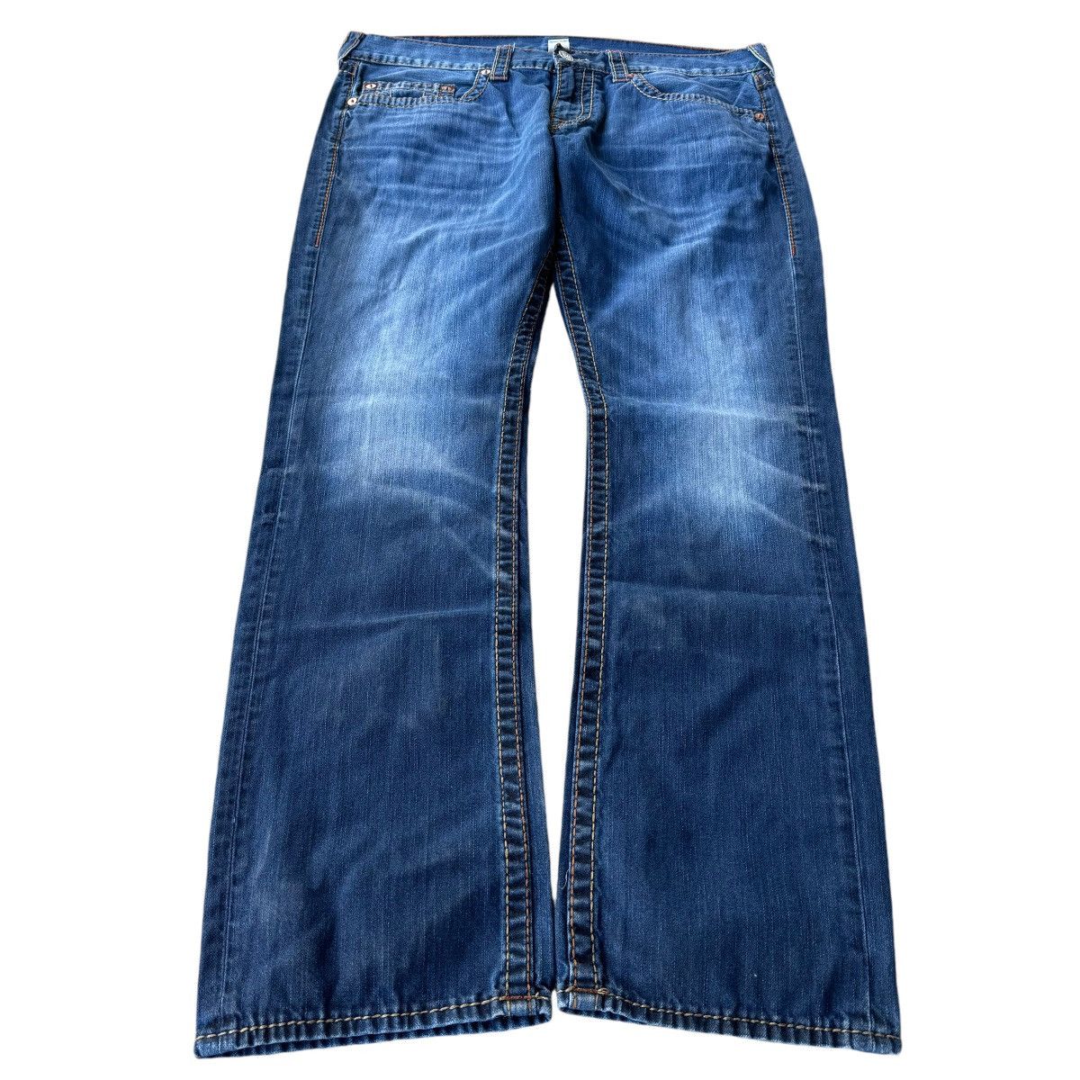 True Religion × Vintage TRUE RELIGION RICKY BIG T STRAIGHT JEANS DENIM VINTAGE Size US 38 / EU 54 - 4 Thumbnail