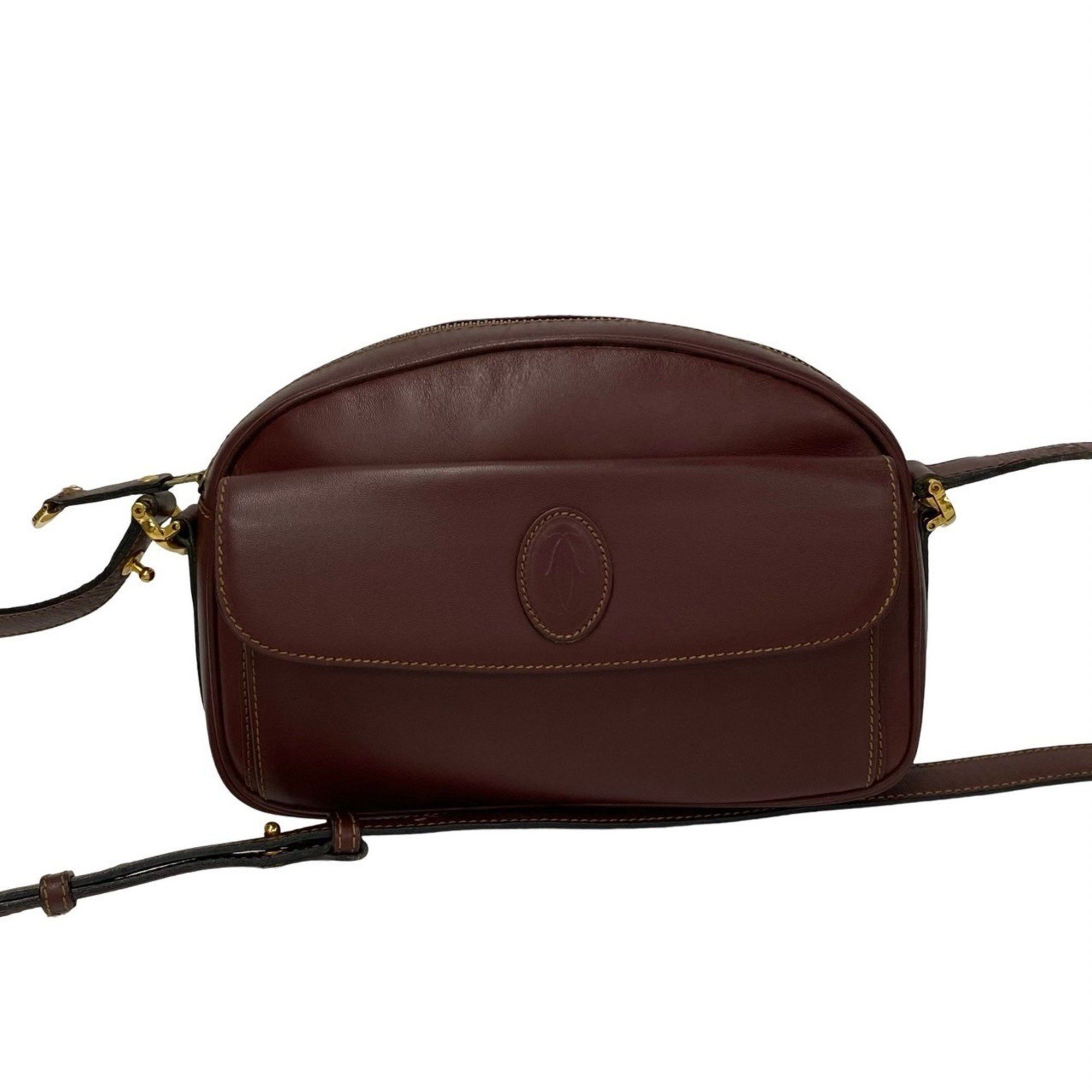 image of Cartier Must De Cartier Clutch in Burgundy, Women's