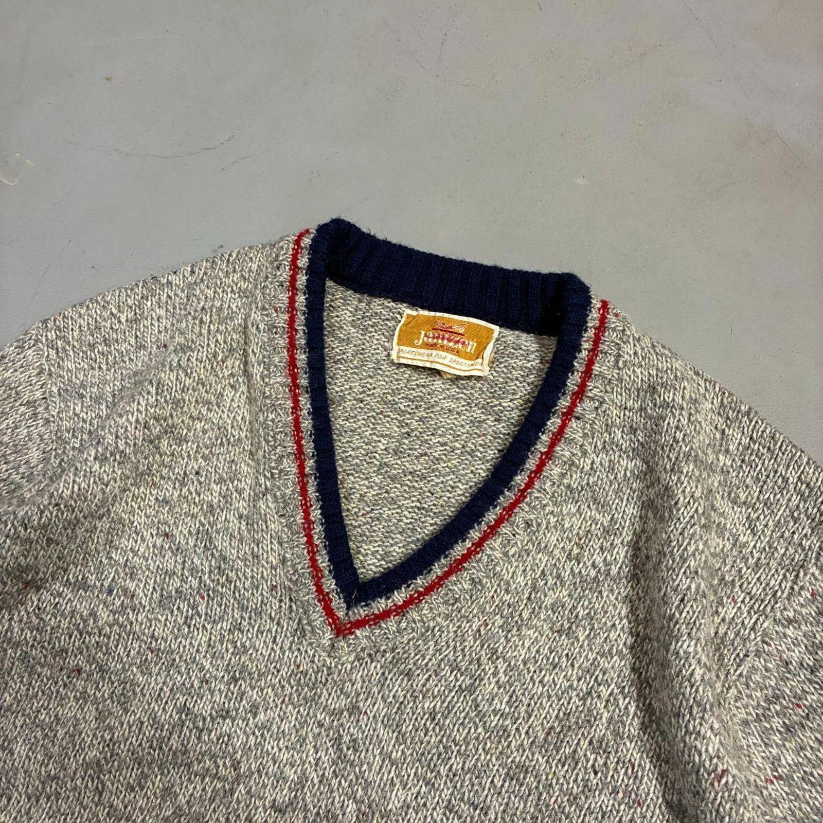 Jantzen Vintage 60s Jantzen Tennis Sweater V-Neck Donegal Knit Size US M / EU 48-50 / 2 - 2 Thumbnail