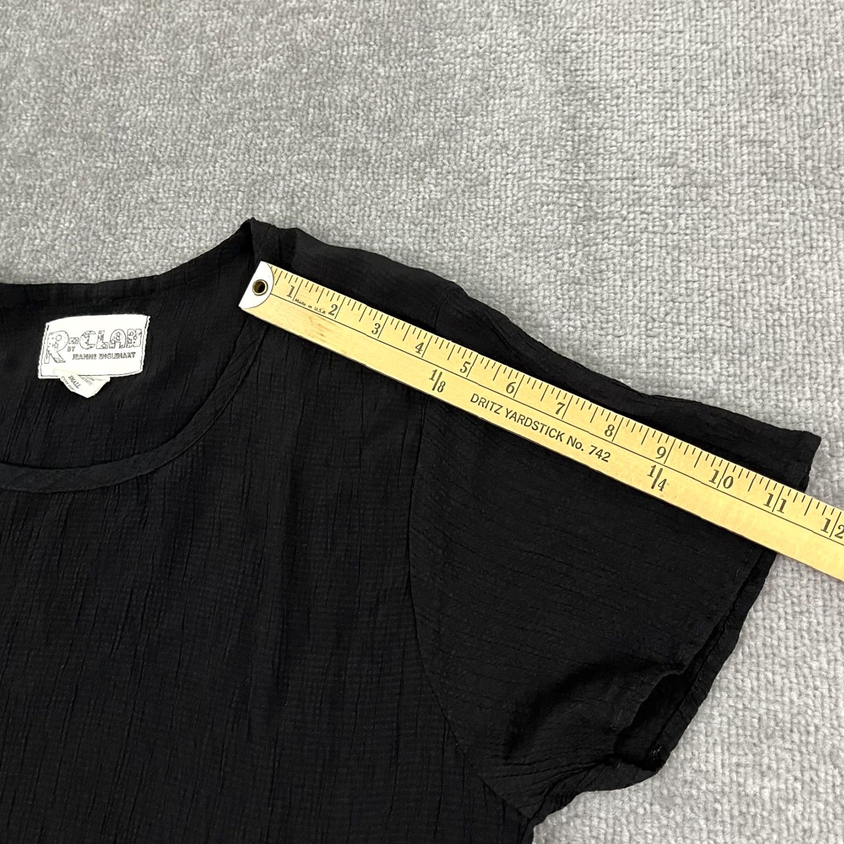 Vintage R-CLAN by Jeanne Engelhart Dress Womens Small Black Oversized Stretch Pockets Size 28" / US 6 / IT 42 - 5 Thumbnail