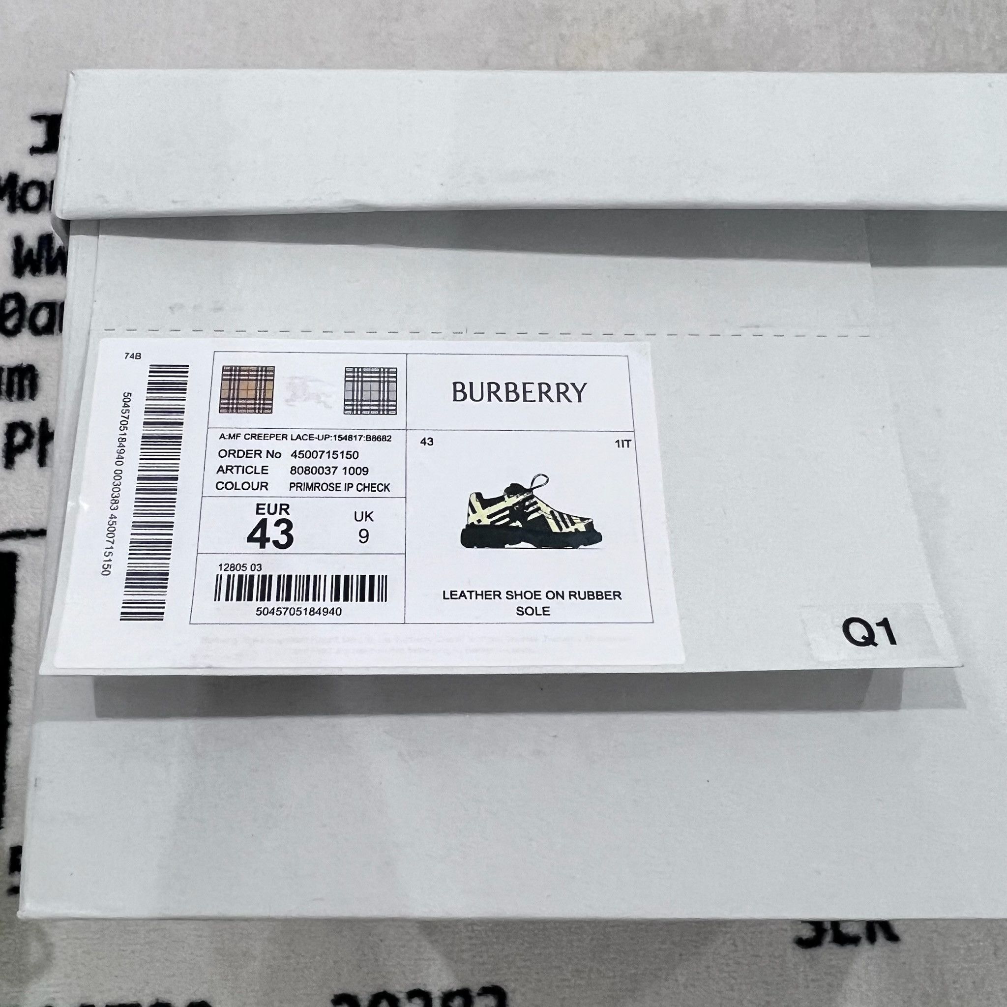 Burberry Burberry EKD Check Print Platform Embroidered Derby Shoes Size US 10 / EU 43 - 11 Thumbnail