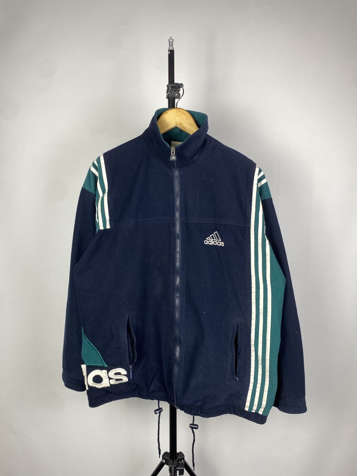 Adidas × Vintage Vintage 90s Adidas Y2K Hype Zip Retro Fleece Jacket Size US L / EU 52-54 / 3 - 1 Thumbnail