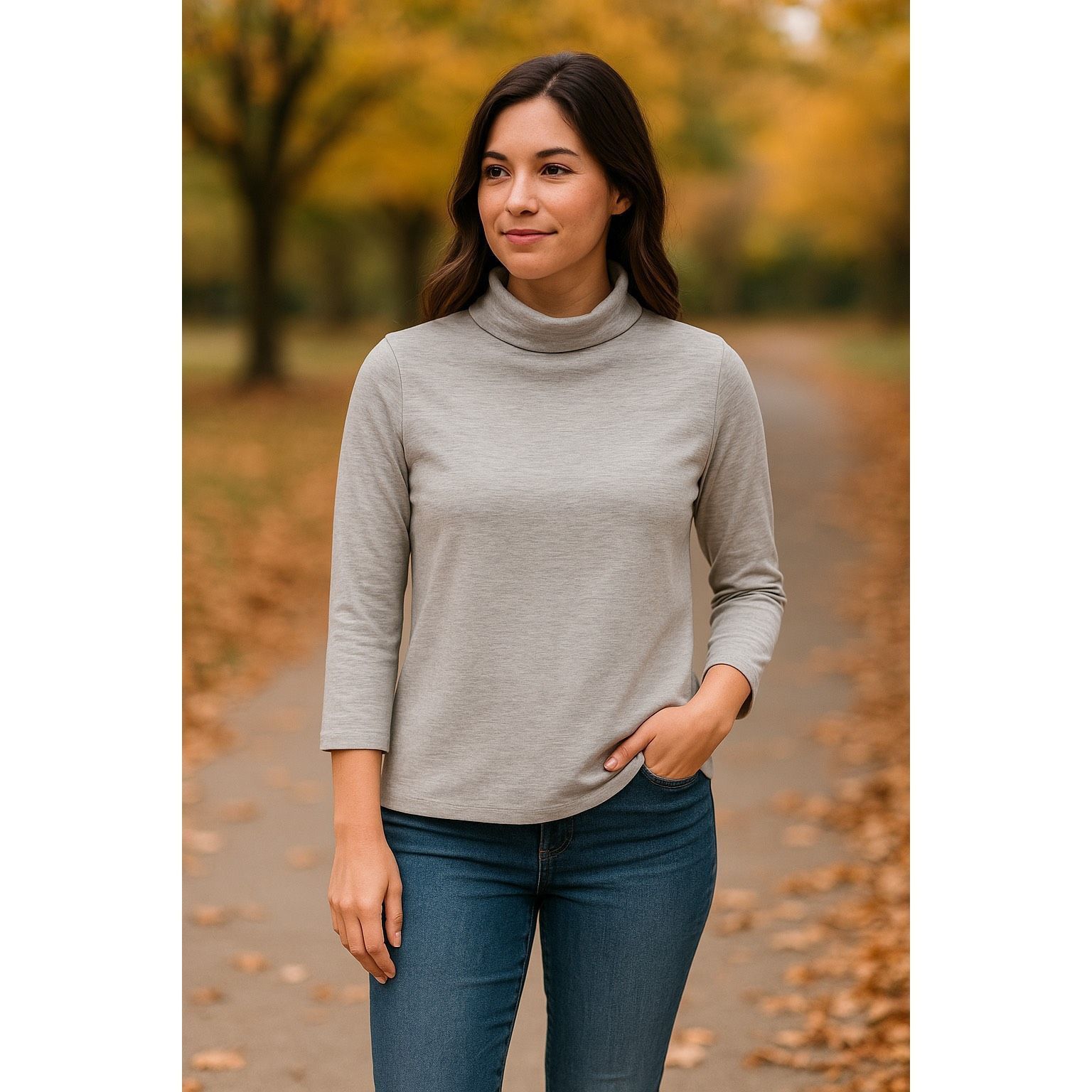 H&M H&M Women’s Light Gray Turtleneck Top Size S | Long Sleeve S Size S / US 4 / IT 40 - 3 Thumbnail