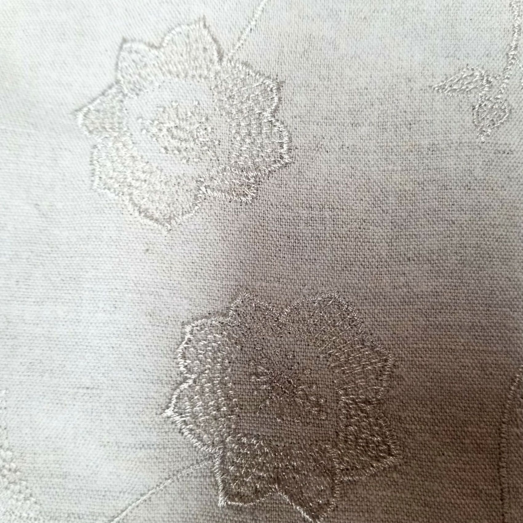 Talbots Talbots Womens Irish Linen Blend High Rise Pants 14 Embroidered Straight Leg Beige Floral Pocketed Size 36" / US 14 / IT 50 - 7 Thumbnail
