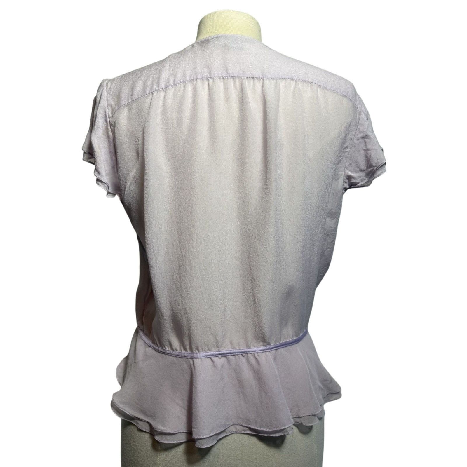 DKNY DKNY Lilac Silk Wrap Top Short sleeve Size XL / US 12-14 / IT 48-50 - 7 Thumbnail