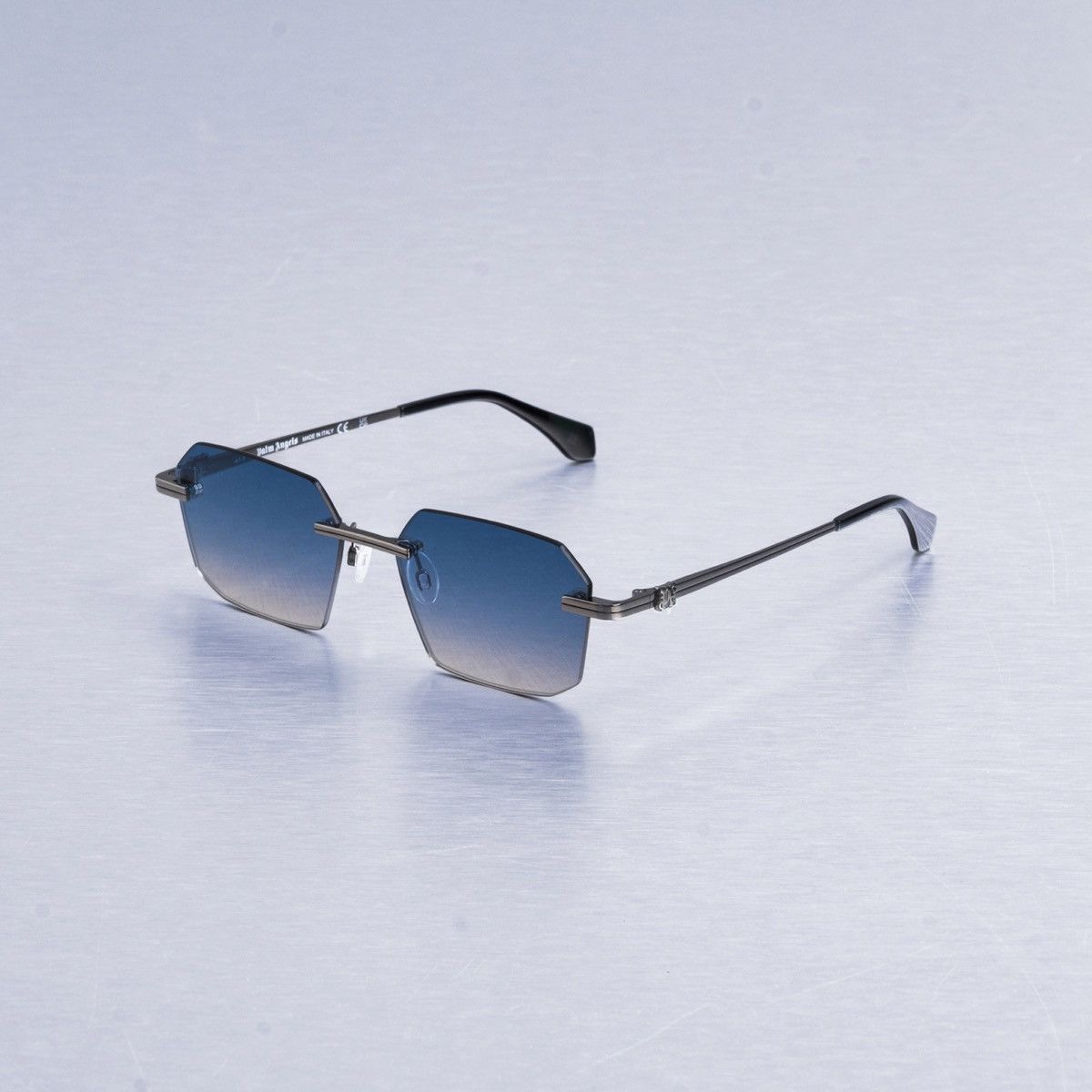 Palm Angels PALM ANGELS QUARTZ GUNMETAL BLUE GRADIENT SUNGLASSES Size ONE SIZE - 1 Thumbnail