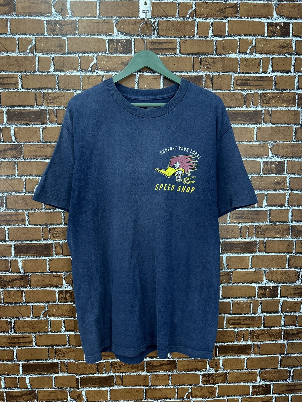 Vintage Vintage Sun Faded Speed Shop Racing Tshirt A1004 Size US L / EU 52-54 / 3 - 3 Thumbnail