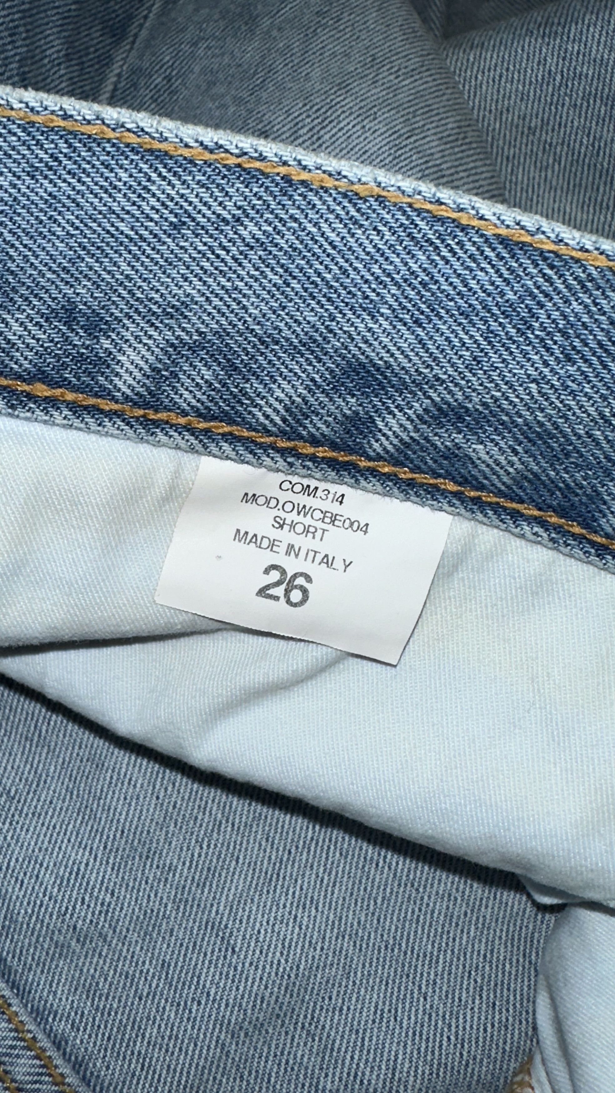 Off-White Off-White 2013 Denim Cut Off Shorts with Diagonal Stripe Size 26" / US 2 / IT 38 - 5 Thumbnail