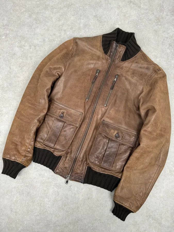 Daniele Alessandrini 2000s Daniele Alessandrini Brown Leather Jacket Size US M / EU 48-50 / 2 - 4 Thumbnail