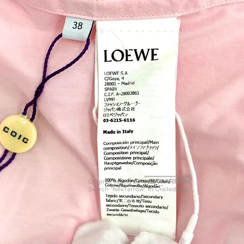 Loewe Loewe 23 Model Pink Logo Embroidered Cotton Collar Long Sl Size XS / US 0-2 / IT 36-38 - 7 Thumbnail