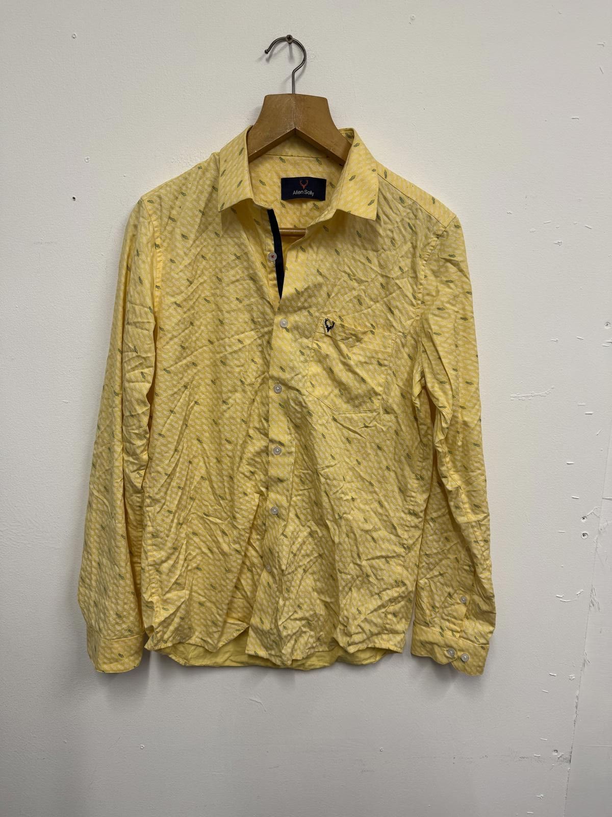 Allen Solly Allen Solly Yellow Patterned Long Sleeve Shirt Size US M / EU 48-50 / 2 - 1 Thumbnail