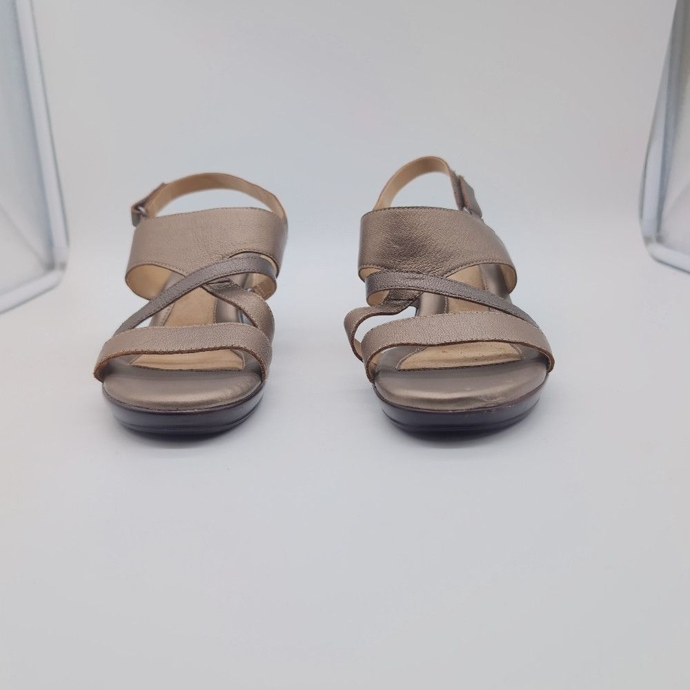 Naturalizer Naturalizer "Tender" sz 7.5 Gold Leather Women's Sandals Size US 7.5 / IT 37.5 - 3 Thumbnail