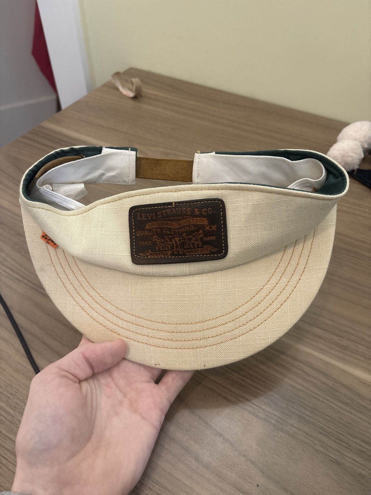 Levi's 1970s Levi's Orange Tab Hat 70s Vintage Levis Golf Visor Size ONE SIZE - 7 Thumbnail