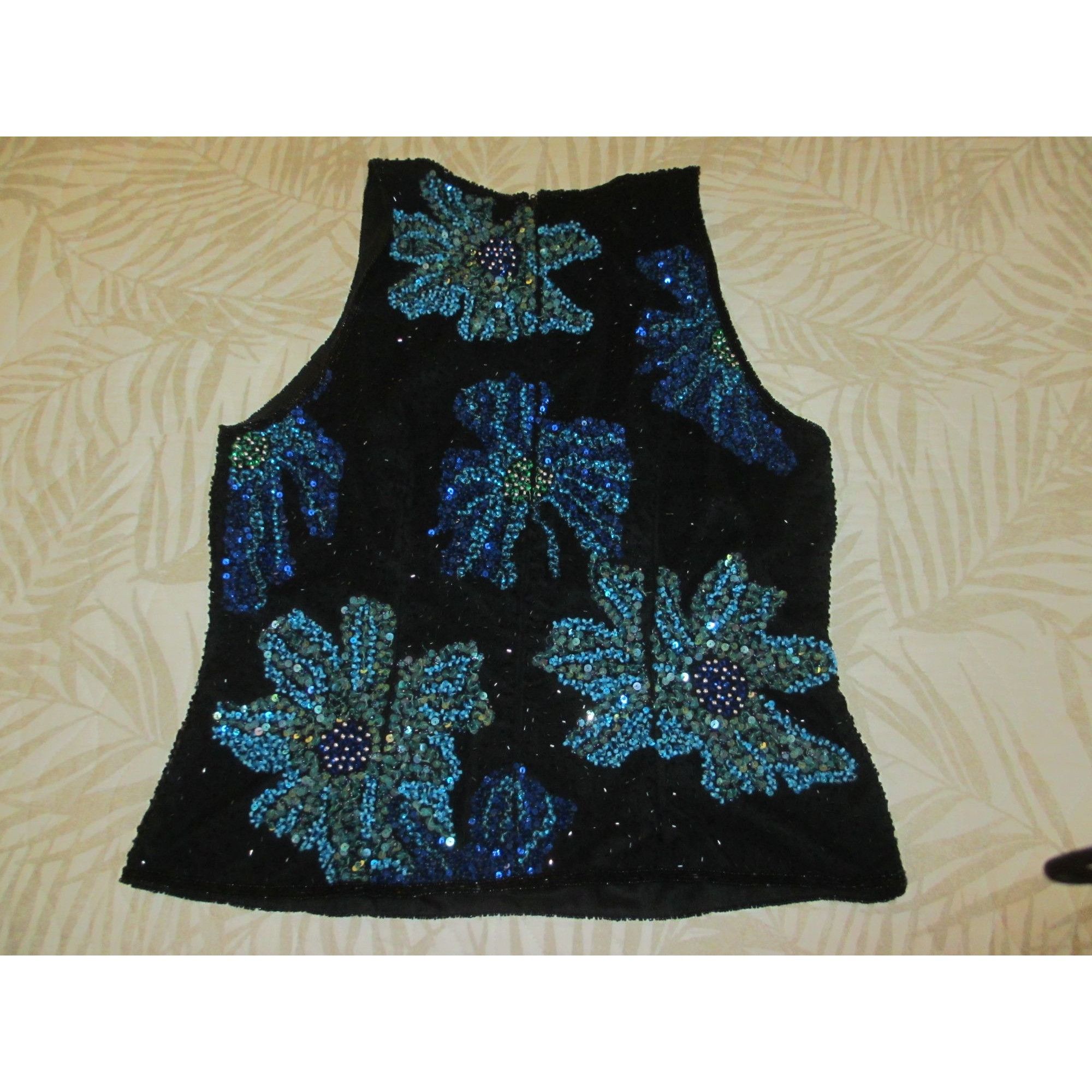 Other Laurence Kazar Paris New York Black Sleeveless Sequined Bead Size M / US 6-8 / IT 42-44 - 1 Thumbnail