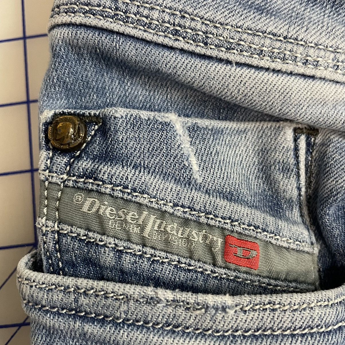 Diesel Diesel Sleenker Slim Skinny Jeans Light Wash Distressed Size US 29 - 4 Thumbnail