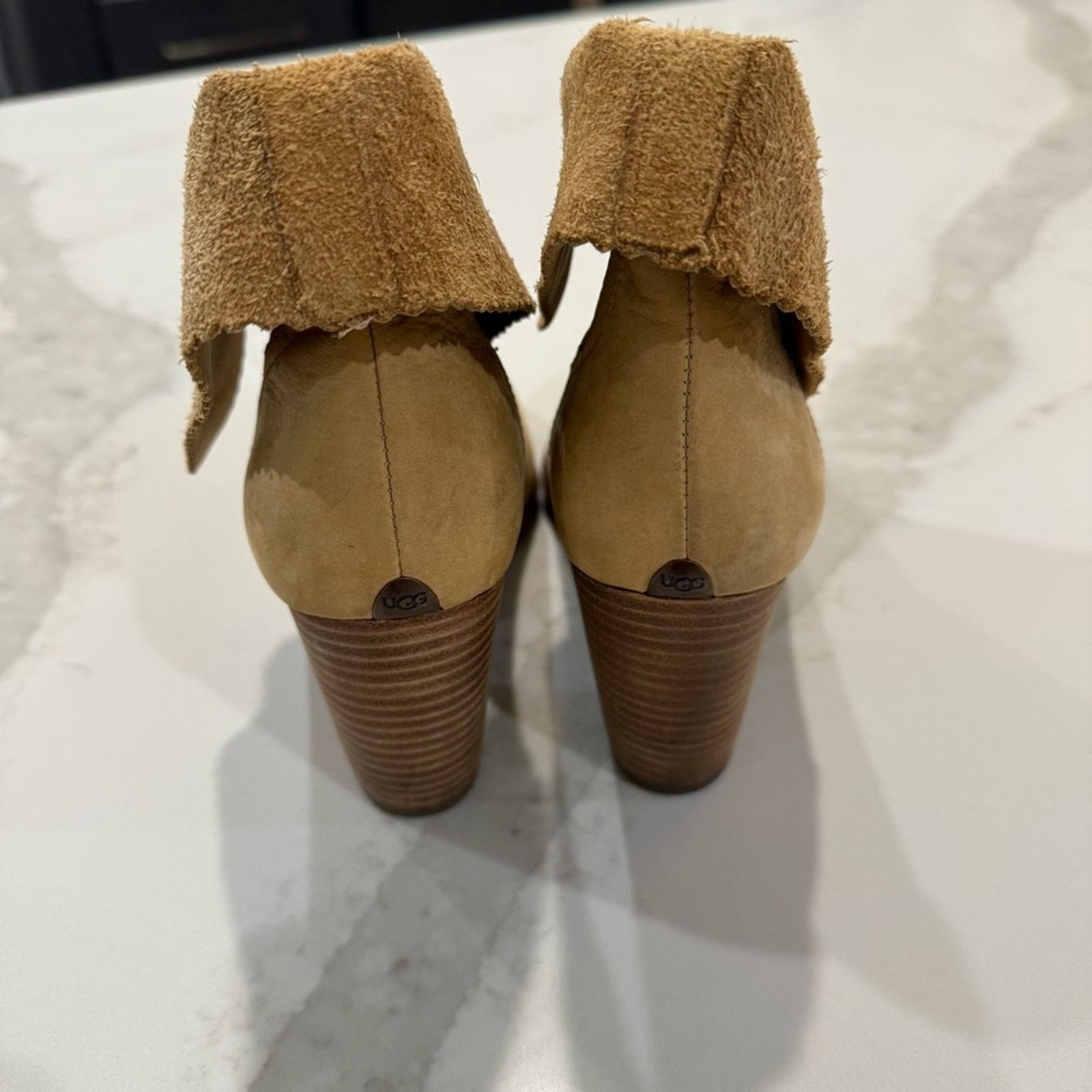Ugg UGG Thames Suede Leather Fold Down Heel Ankle Booties Women7 Size US 7 / IT 37 - 5 Thumbnail