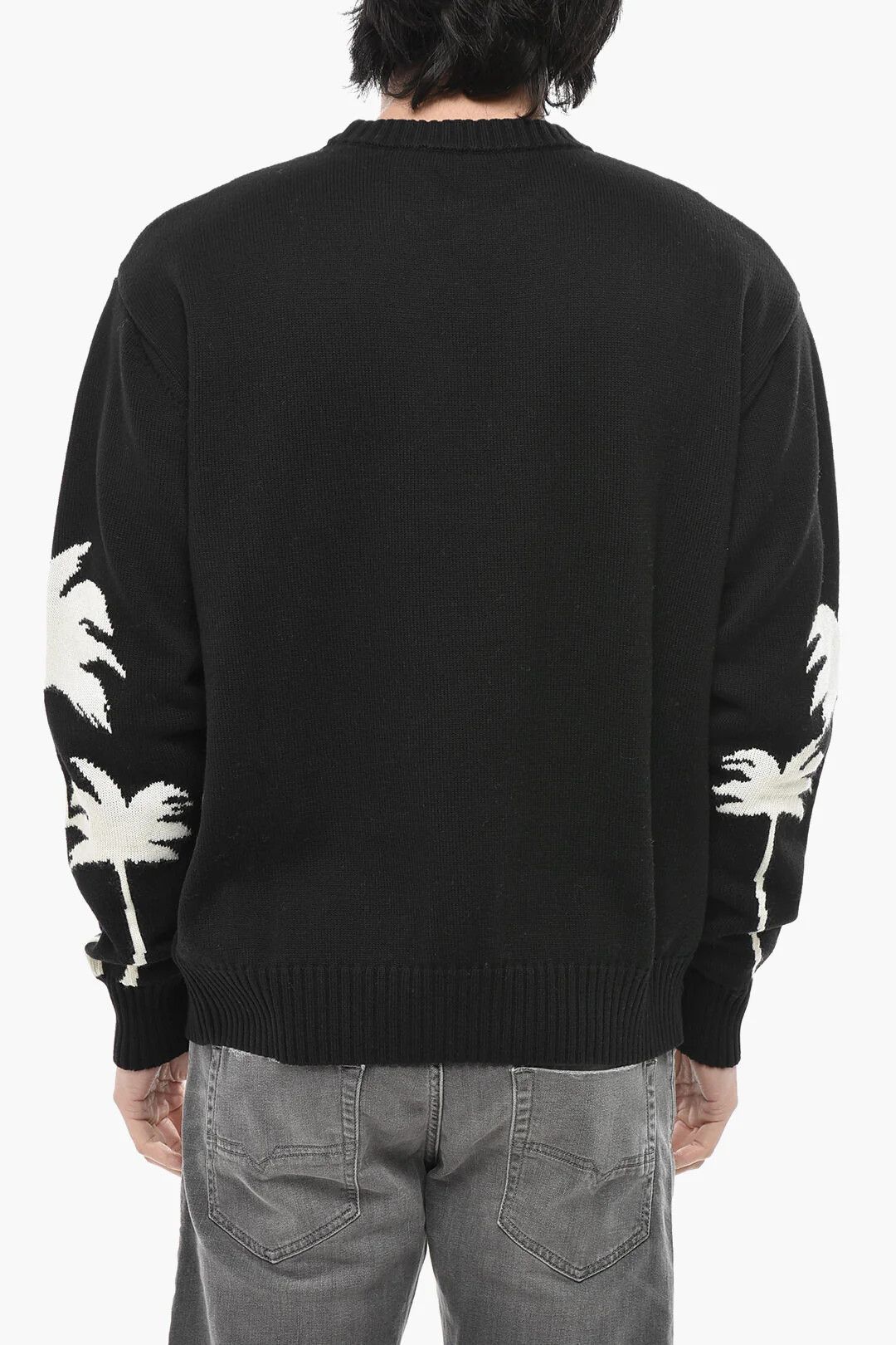 Palm Angels og1mm0326 Cotton-Blend Crewneck Sweater in Black Size US S / EU 44-46 / 1 - 2 Thumbnail
