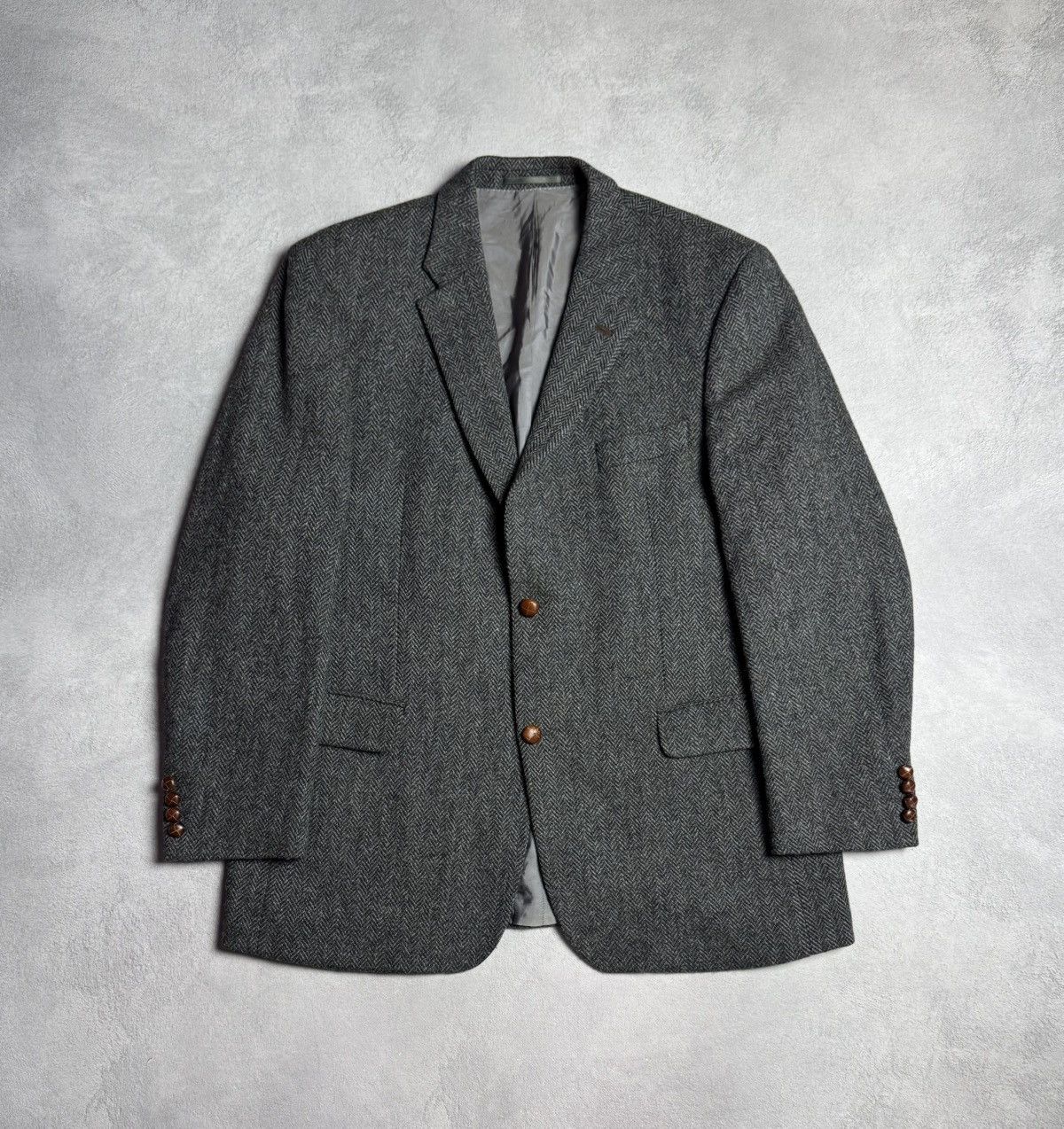 Harris Tweed Harris Tweed Vintage 100% Wool Blazer Jacket Diegel Size 46R - 1 Thumbnail