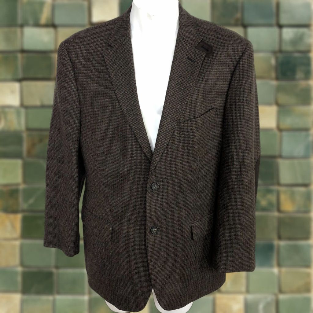 Tommy Hilfiger Tommy Hilfiger Sport Coat Jacket Elbow Patch 42 R Wool Brown Notch Lapel Single-Breasted 2-Button 4-Button Sleeve Vintage No Mens Regular Coat Size US XS / EU 42 / 0 - 1 Thumbnail