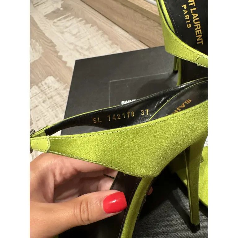 Saint Laurent Paris o1bcso1str1024 Dive 110 Mule Sandal in Green Size US 7.5 / IT 37.5 - 5 Thumbnail
