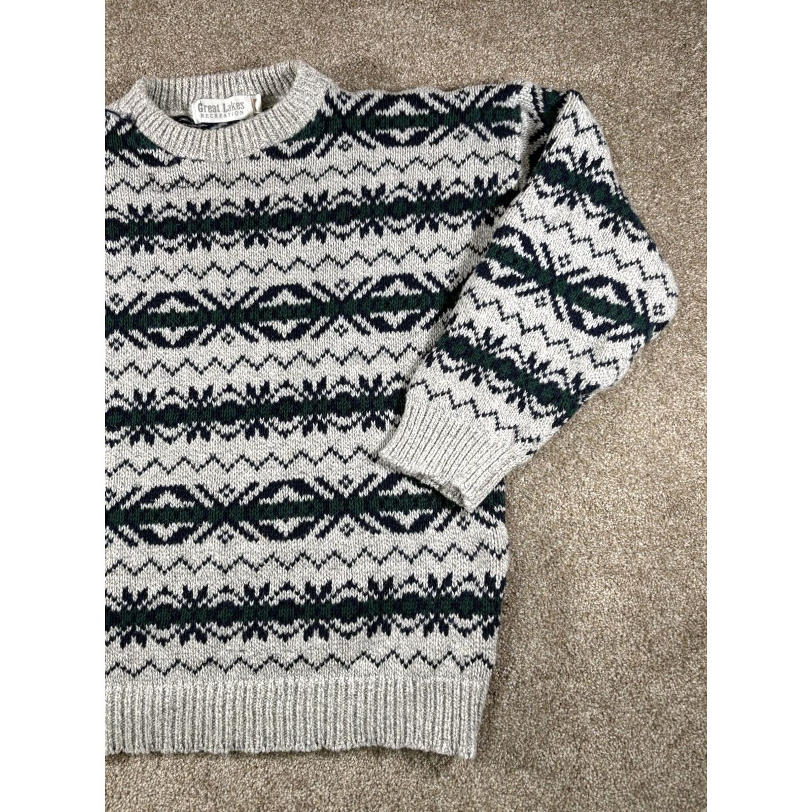 Greats VINTAGE Great Lakes Recreation Sweater Men L Fair Isle Striped USA Made Size US L / EU 52-54 / 3 - 3 Thumbnail
