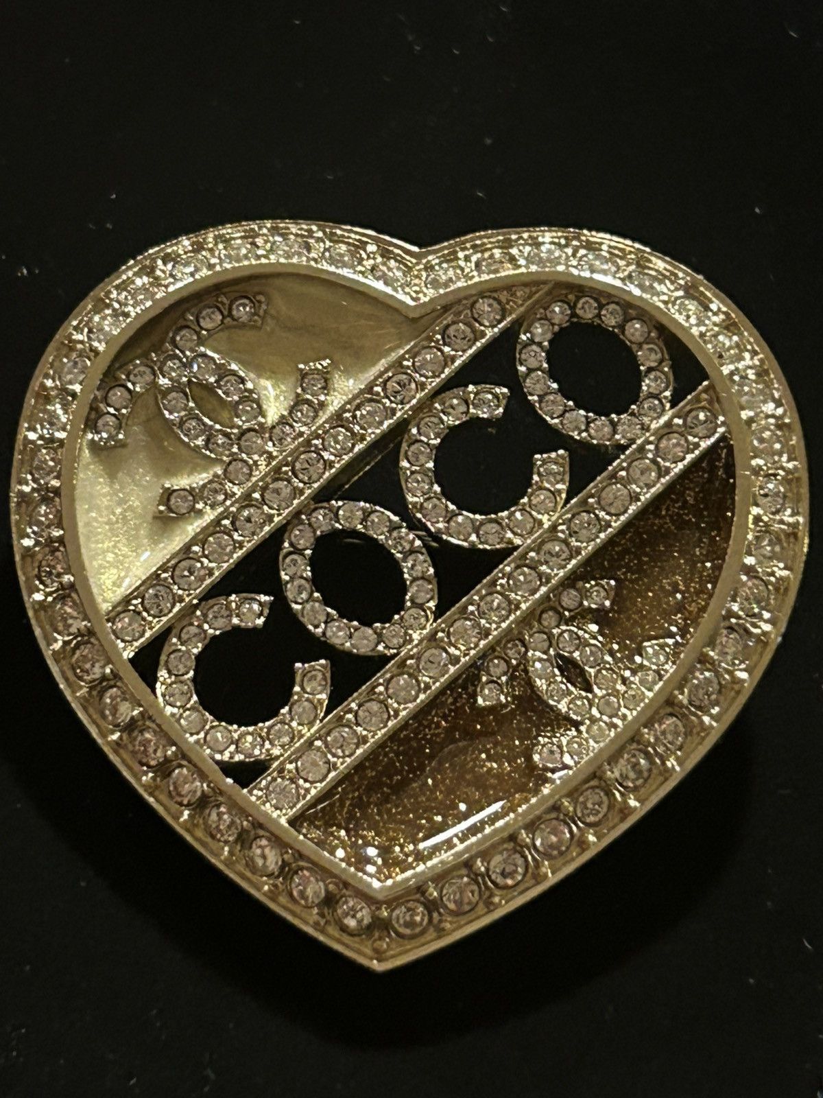 Chanel Chanel Crystal CC and Coco Mark Brooch Silver and Pink C23B Size ONE SIZE - 10 Thumbnail