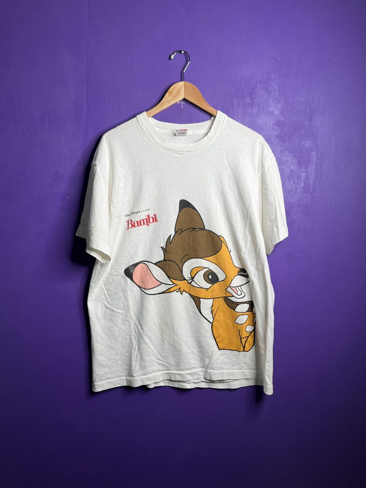 Disney × Vintage Vintage 90s Disney Bambi big print t-shirt Size US XL / EU 56 / 4 - 1 Thumbnail