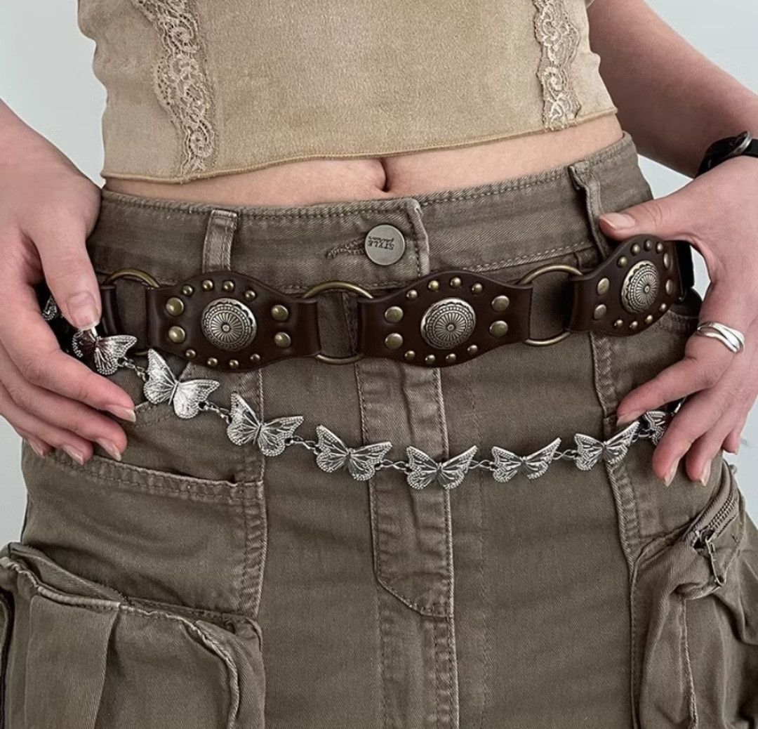 Japanese Brand Punk rock style buckle brown belt Size ONE SIZE - 1 Thumbnail