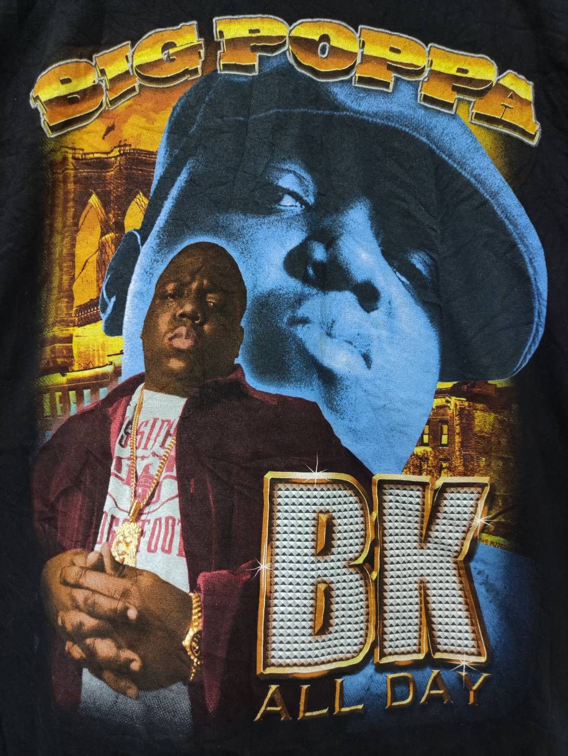 Rap Tees Vtg 00's The Notorious B.I.G " Big Poppa BK All Day " Size US XL / EU 56 / 4 - 3 Thumbnail