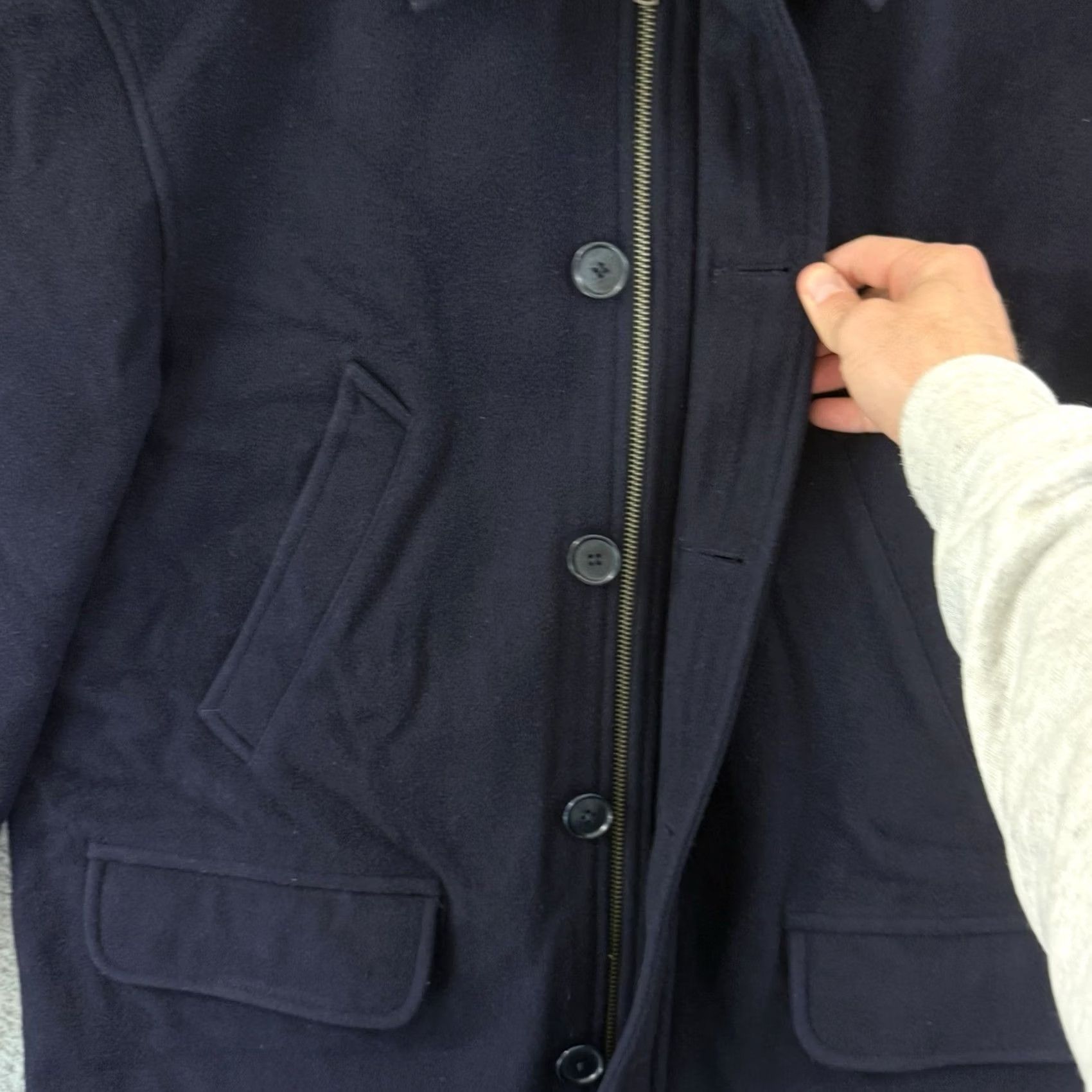Polo Ralph Lauren VINTAGE Polo Ralph Lauren Pea Coat Mens Medium Wool Zip Button Quilted Jacket Size US M / EU 48-50 / 2 - 6 Thumbnail