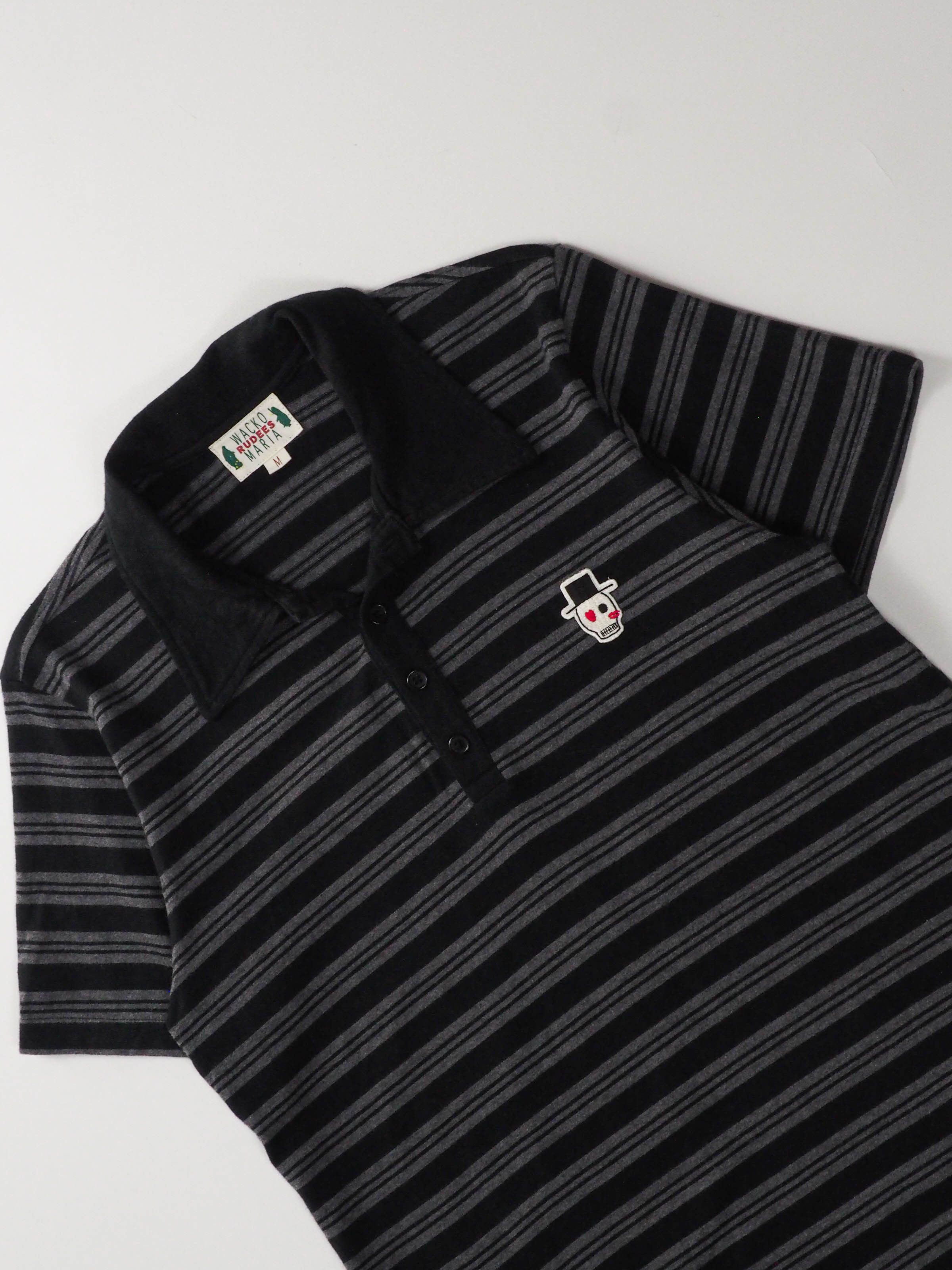 Wacko Maria Wacko Maria Striped Polo Shirt with Embroidered Hat Skull Size US S / EU 44-46 / 1 - 4 Thumbnail