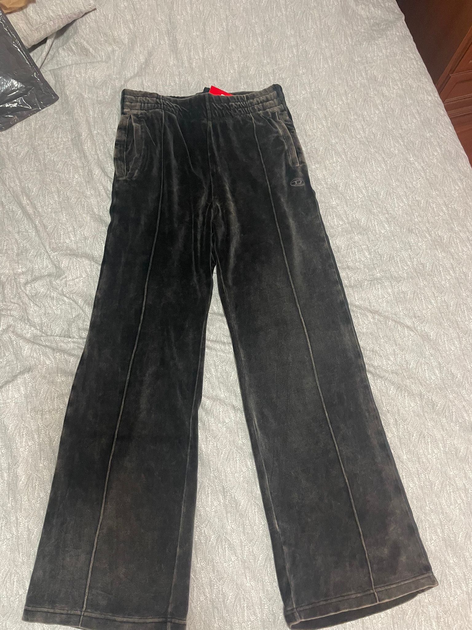 Diesel Diesel OZAMP Black Velour Track Pants – NWT (Size M) Size US 32 / EU 48 - 1 Thumbnail