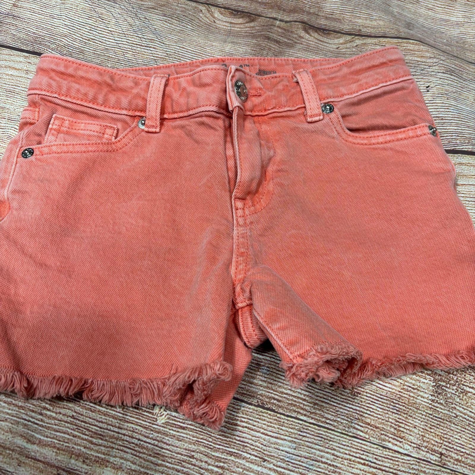 Other Cat & Jack Girls' Coral Frayed Hem Denim Shorts Size 8 Size 24" / US 00 / IT 34 - 2 Thumbnail