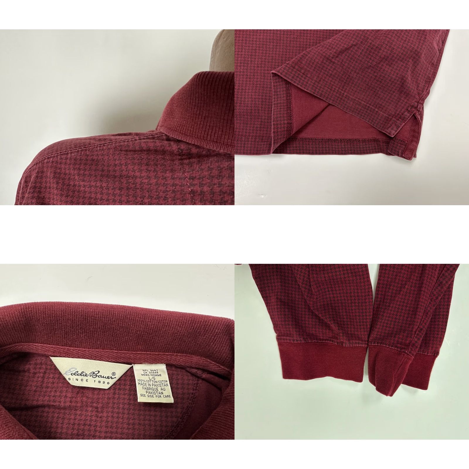 Eddie Bauer VINTAGE Eddie Bauer Polo Shirt Men L Red Houndstooth Heavyweight Oversized 90s Casual Golf Preppy Sports Outdoor Mens Polo Size US L / EU 52-54 / 3 - 9 Thumbnail