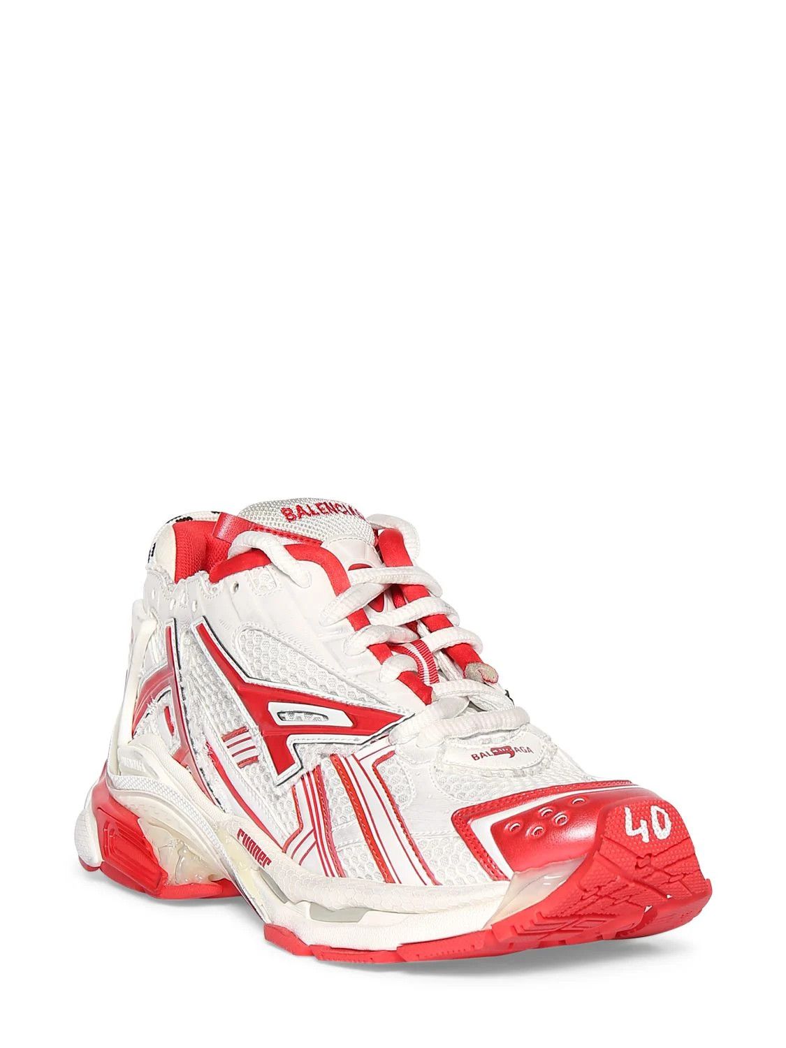 Balenciaga oc11z10724 Runner Sneaker in Red/White Size US 12 / EU 45 - 2 Thumbnail