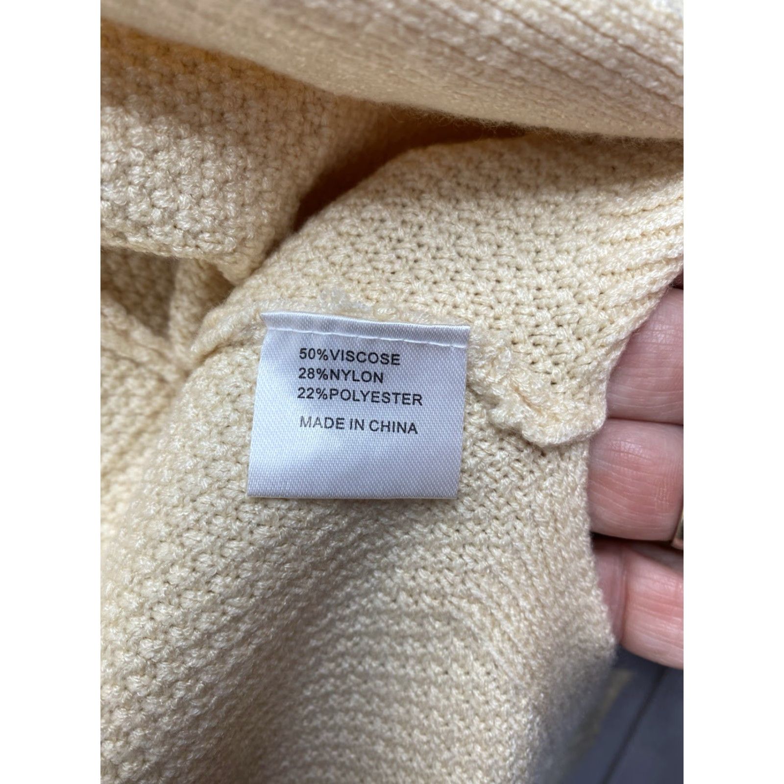 Vintage Merokeety Cardigan 2XL Yellow Waffle Knit Long Sleeve Pockets V-Neck Sweater Women Winter NWT Size XXL / US 16-18 / IT 52-54 - 6 Thumbnail