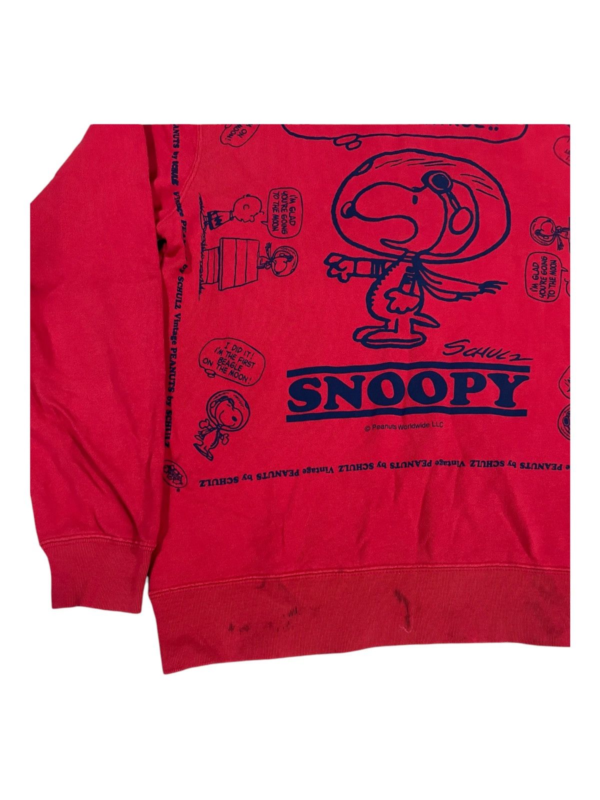 Buzz Rickson's × Peanuts × Vintage Vintage Snoopy All Overprinted Astronaut Double Side Sweater Size US M / EU 48-50 / 2 - 3 Thumbnail