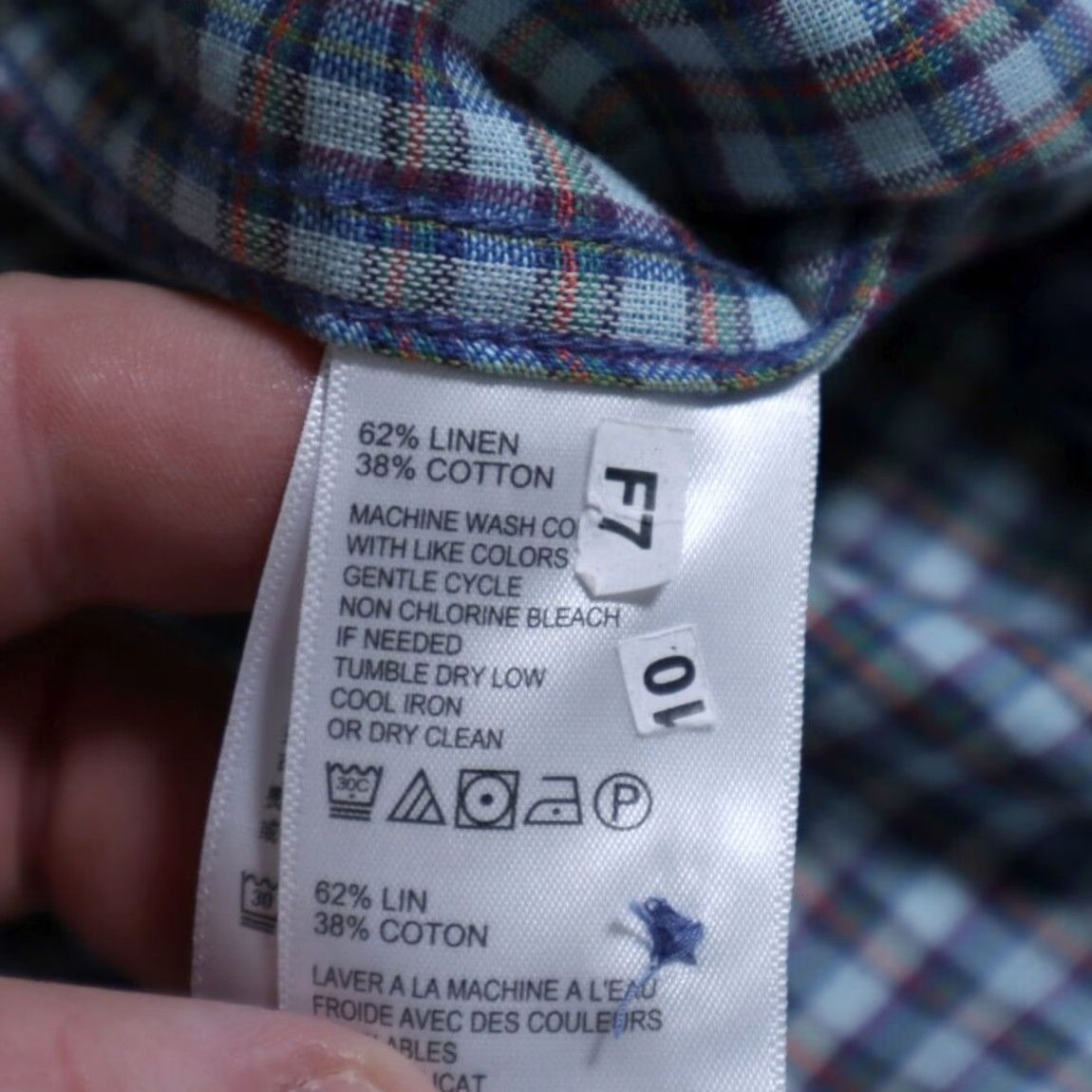 Tommy Bahama Tommy Bahama Linen Blend Short Sleeve Plaid Shirt Men's L Size US L / EU 52-54 / 3 - 7 Thumbnail