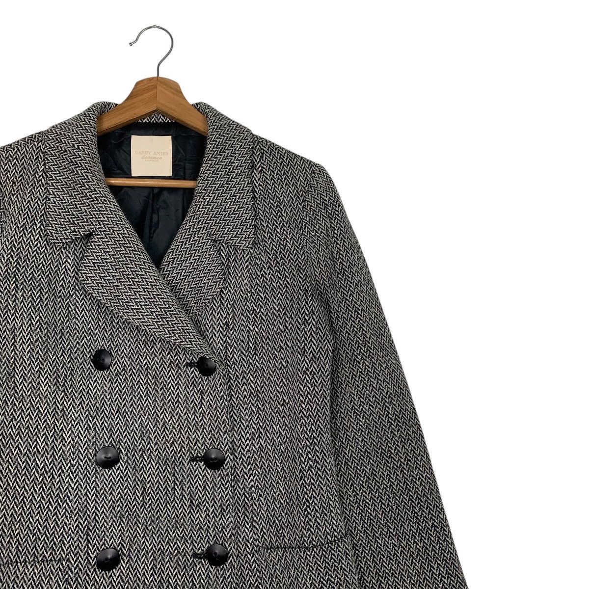 Hardy Amies Hardy Amies London Essence Double Breasted Herringbone Coat Size S / US 4 / IT 40 - 5 Thumbnail