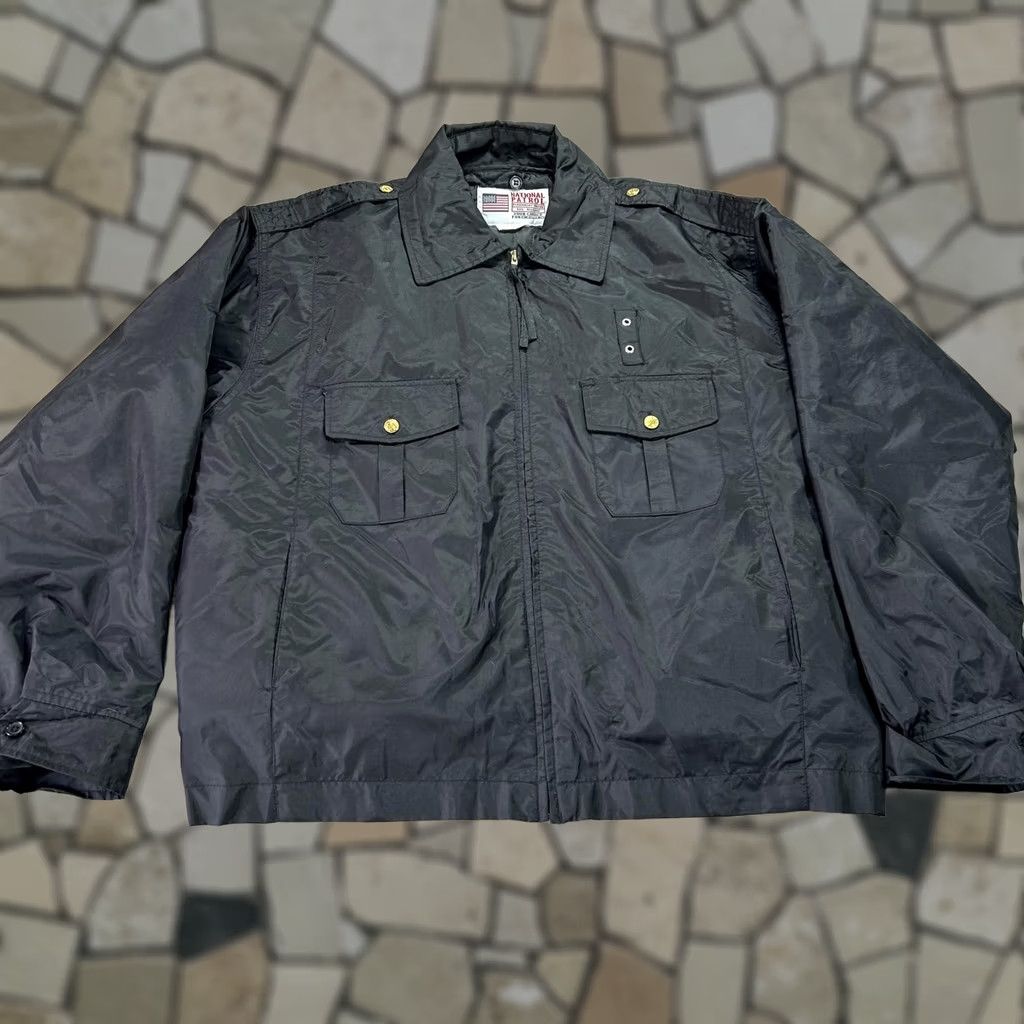 Vintage National Patrol Jacket Mens 2XL Black Nylon Bomber Insulated Lined Duty Jacket Size US XXL / EU 58 / 5 - 1 Thumbnail