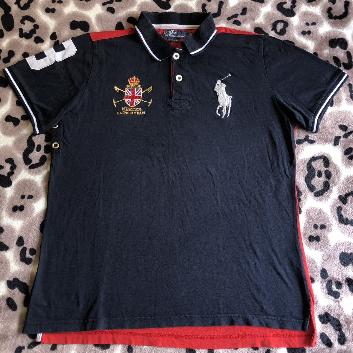 Polo Ralph Lauren Vintage Y2K Polo Ralph Lauren Big Pony Polo Shirt Navy Red Size US L / EU 52-54 / 3 - 1 Thumbnail